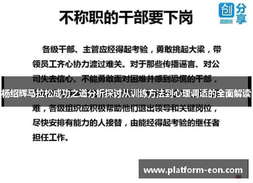 杨绍辉马拉松成功之道分析探讨从训练方法到心理调适的全面解读